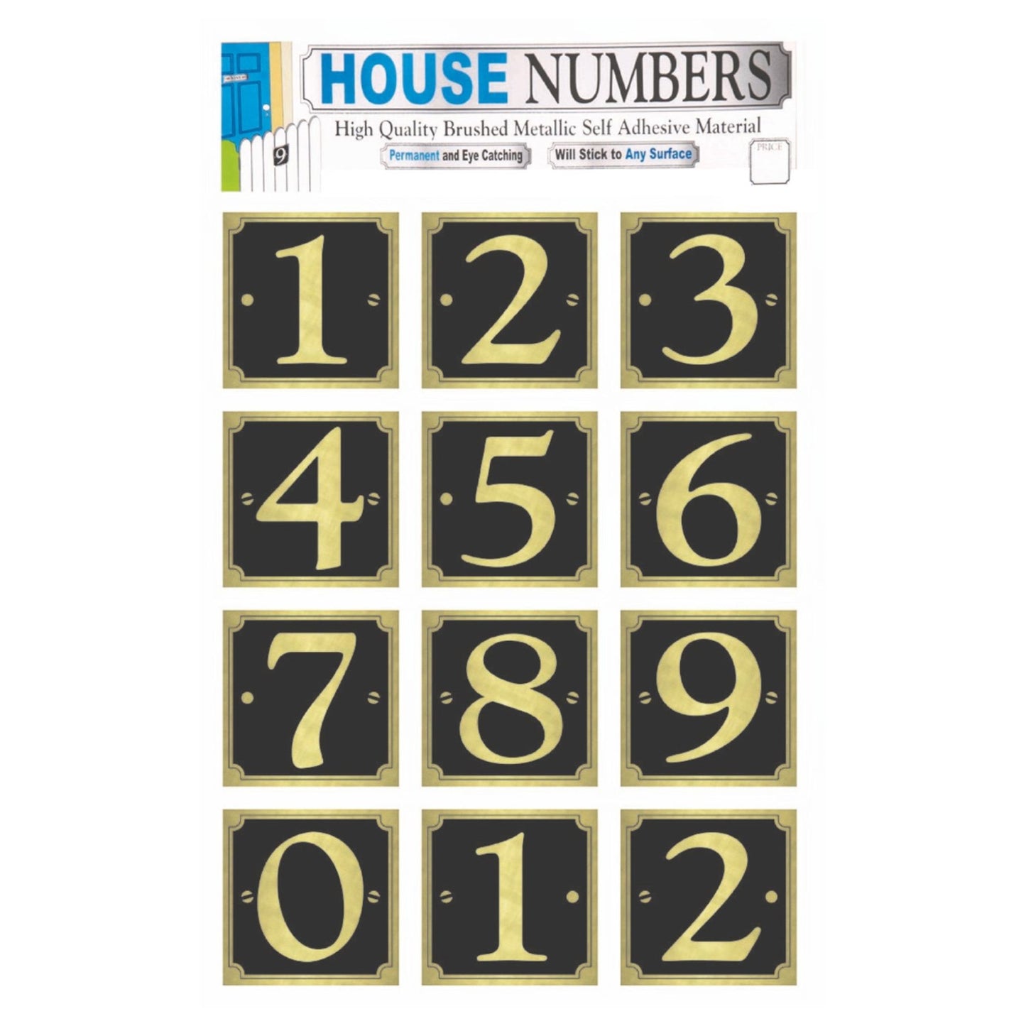 House & Gate Numbers (Gold on Black)