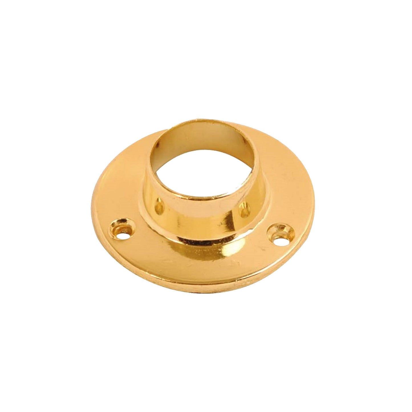 Wardrobe Rail Diecast Flanged Sockets (Brass & Chrome)