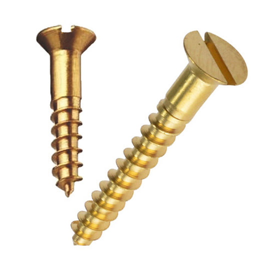 Slotted Countersunk Woodscrews Brass
