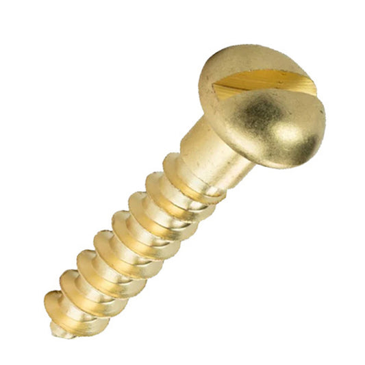 Slotted Round Woodscrews Brass