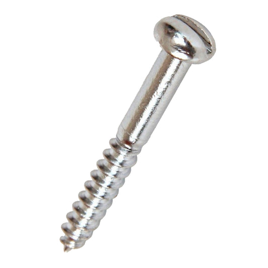 Slotted Round Woodscrews Chrome on Brass