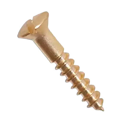 Slotted Raised Woodscrews Brass
