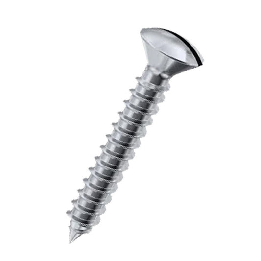 Slotted Raised Woodscrews Chrome on Brass