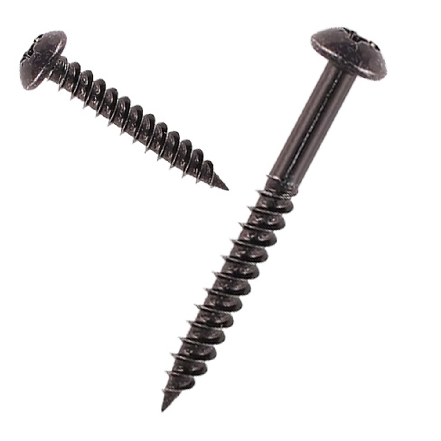 Cross Recessed Round Head Woodscrews Black Japanned