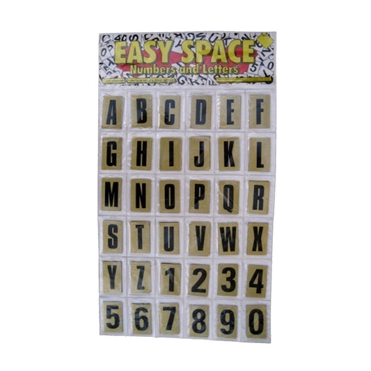 Easy Space Numbers & Letters (Gold)