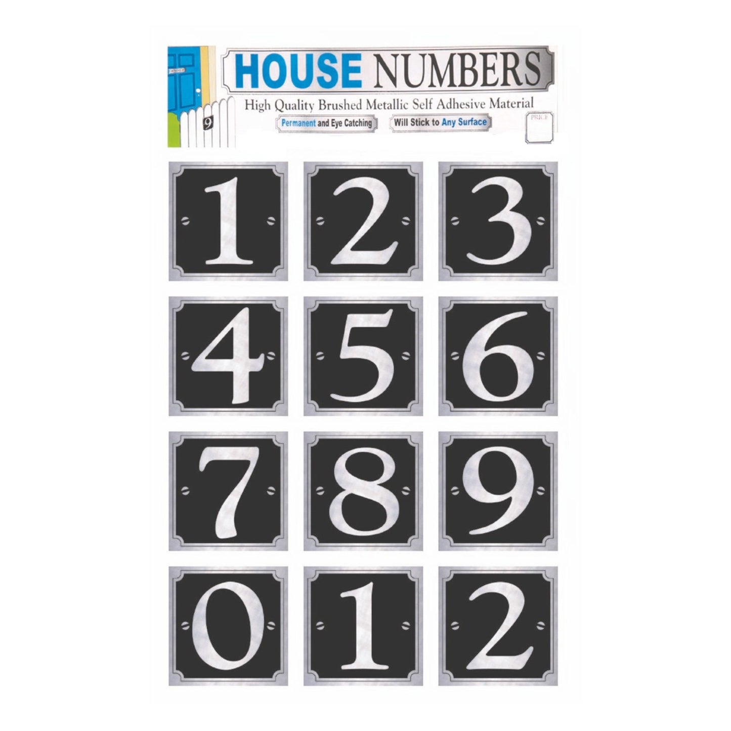 House & Gate Numbers (Silver on Black)