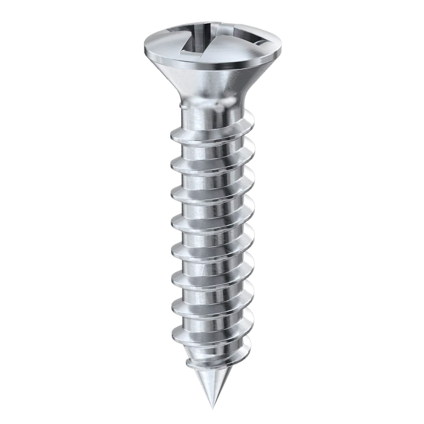 Cross Recessed Raised Head Steel Woodscrews Chrome Plated