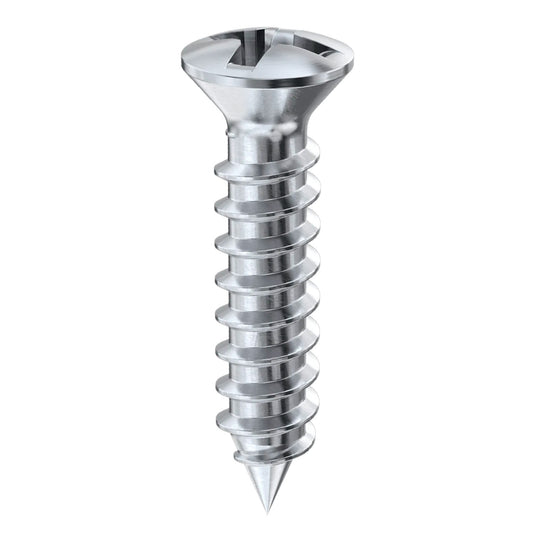 Cross Recessed Raised Head Steel Woodscrews Chrome Plated