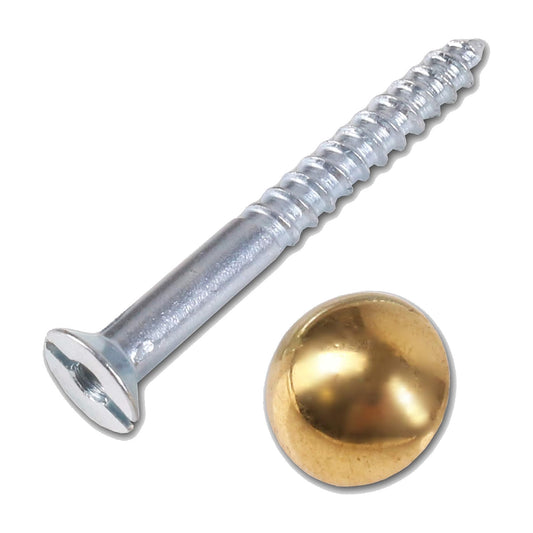 Mirror Screws c/w Brass Dome/Disc Head