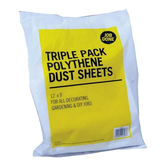 Polythene Dust Sheets 12x9' (Pack of 3)