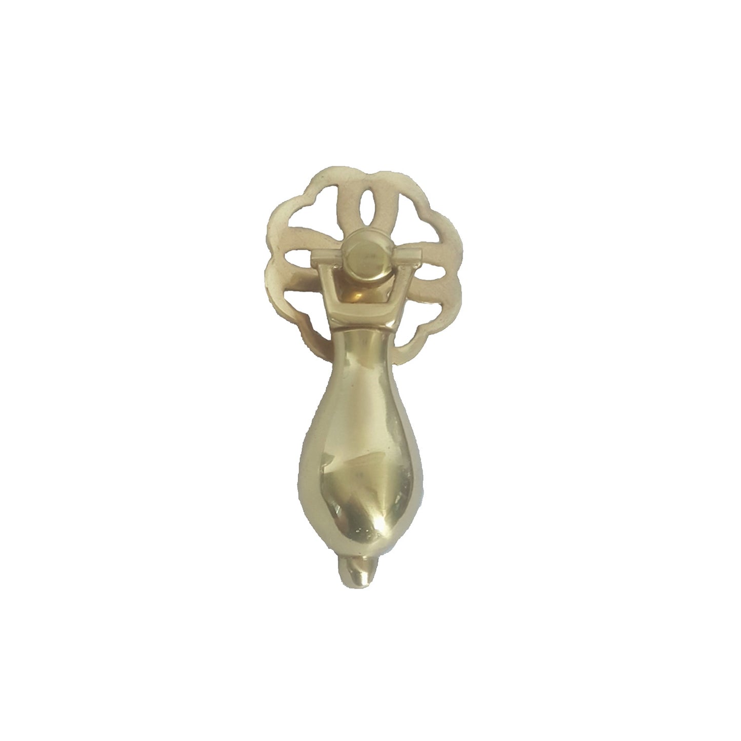 Brass Rosette Pearldrop Drawer Handle (50mm)