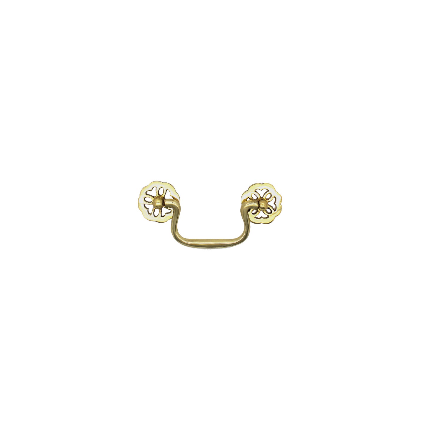 Brass Rosette Drawer Pull Handle (75mm)