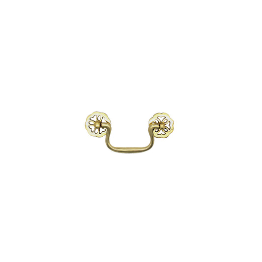 Brass Rosette Drawer Pull Handle (75mm)