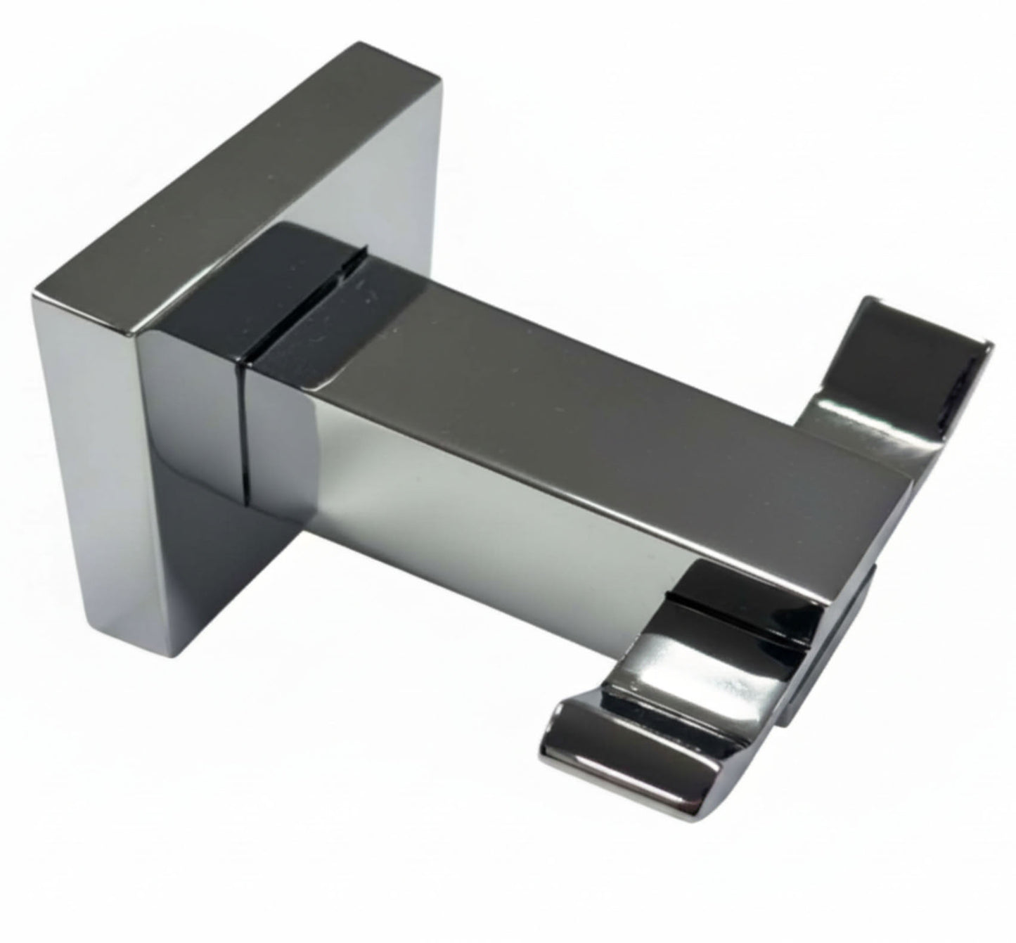 Square Based Double Robe Hook Chrome (Chunky Heavy Duty)