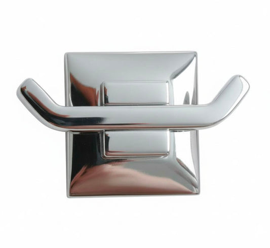 Square Based Double Robe Hook Chrome (Chunky Heavy Duty)