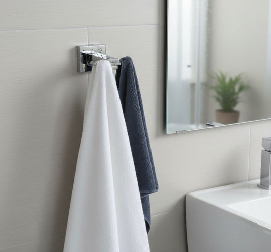 Square Based Double Robe Hook Chrome (Chunky Heavy Duty)