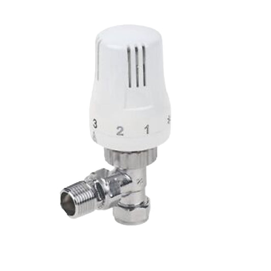 Thermostatic Angled Radiator Valve 15mm x 1/2"