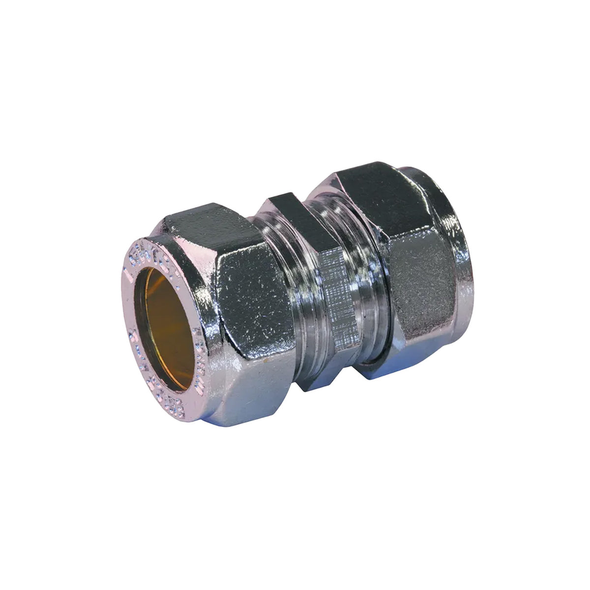 Compression Fitting Chrome Straight Coupling (15mm)