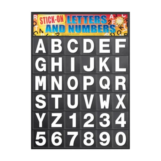 80mm White Self Adhesive Numbers & Letters