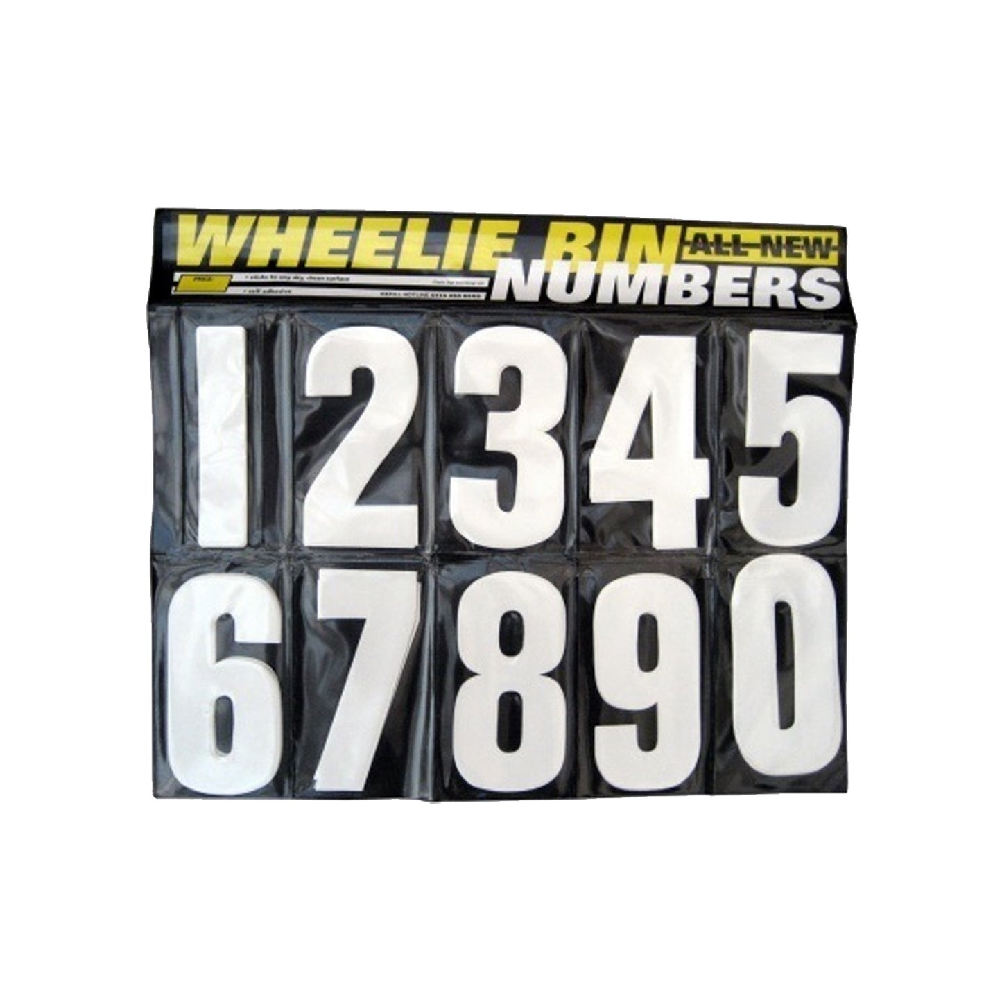 White Wheelie Bin Numbers 170mm