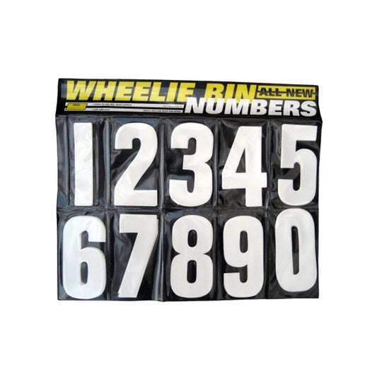 White Wheelie Bin Numbers 170mm