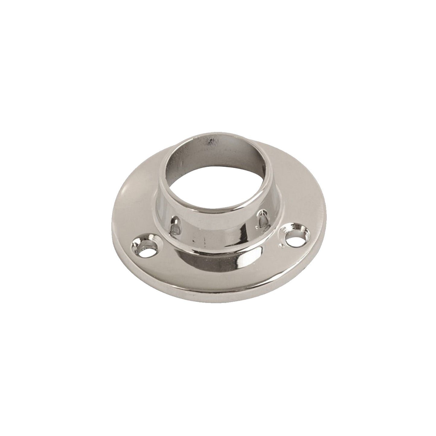 Wardrobe Rail Diecast Flanged Sockets (Brass & Chrome)