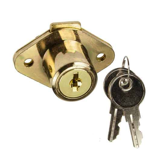 Alloy Drawer Locks Brassed