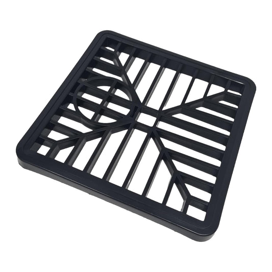 6" Square Black Plastic Gully Grid