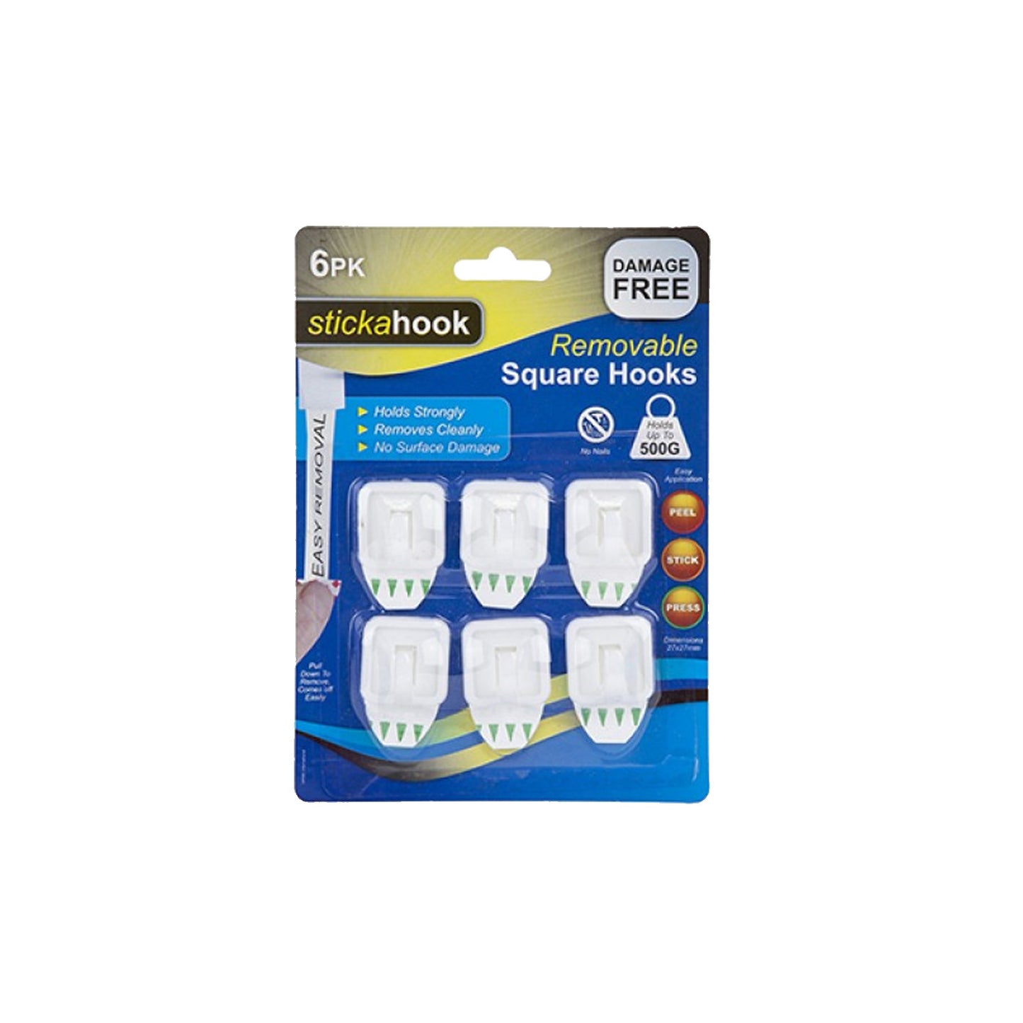 Removable Self Adhesive Hooks (Carded)